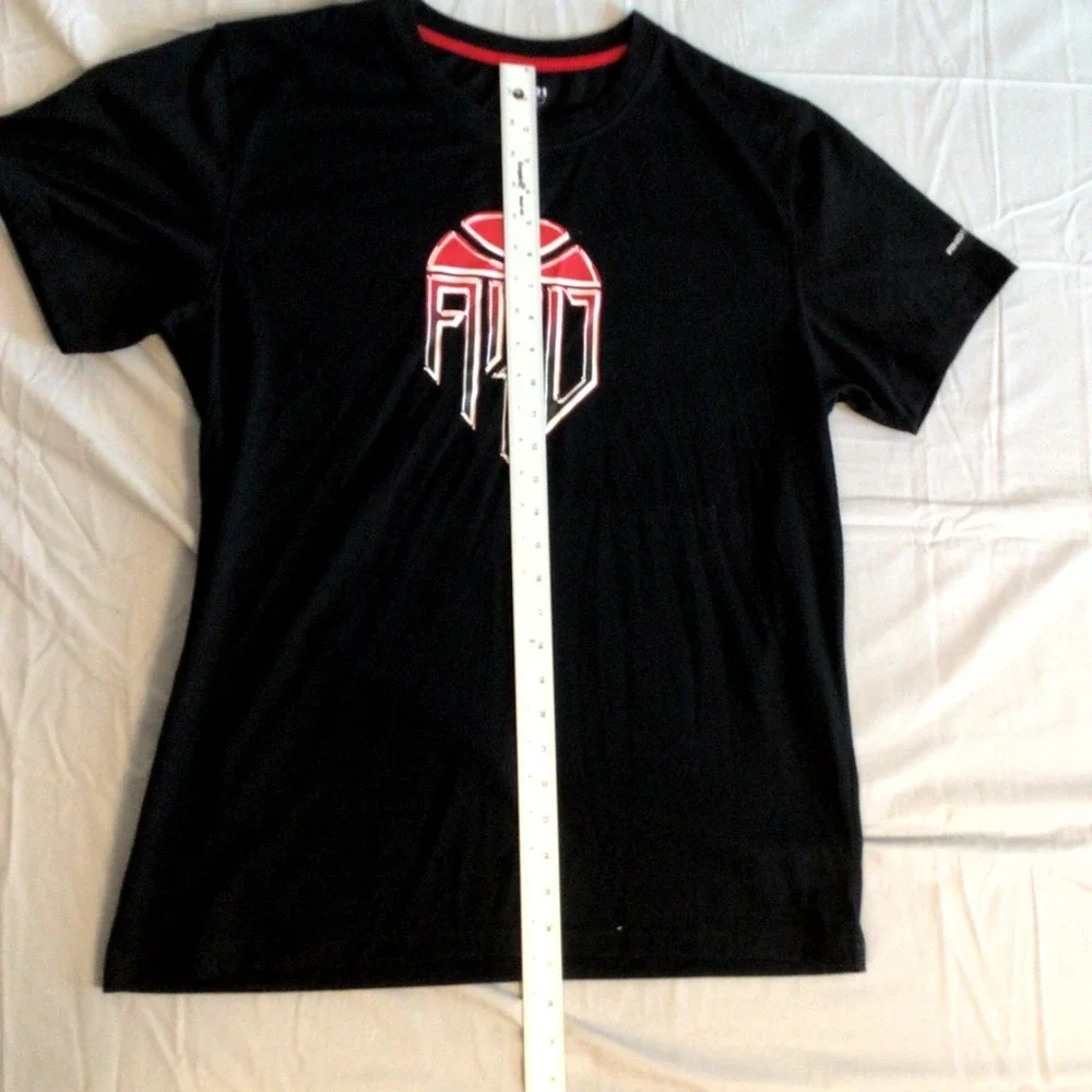 And1 Men's T-Shirt Large Black Red Graphic Streetwear Stop Sweating‎ Me Pullover